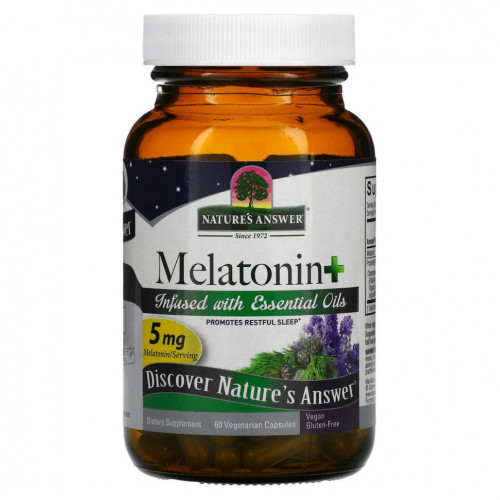 Nature's Answer, Melatonin +, 5 mg, 60 Vegetarian Capsules