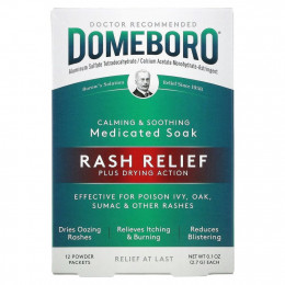 Domeboro, Medicated Soak, Rash Relief, 12 Powder Packets