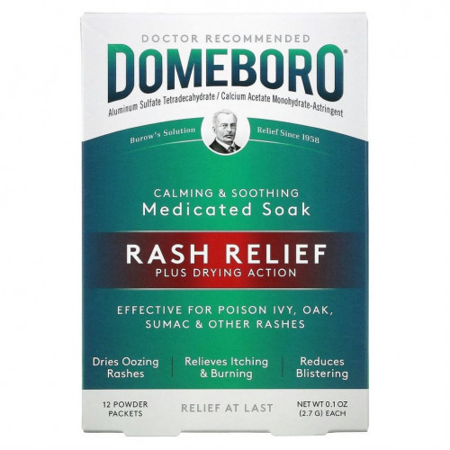 Domeboro, Medicated Soak, Rash Relief, 12 Powder Packets