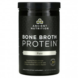 Dr. Axe / Ancient Nutrition, Bone Broth Protein, чистый протеиновый порошок, 446 г (15,7 унции)