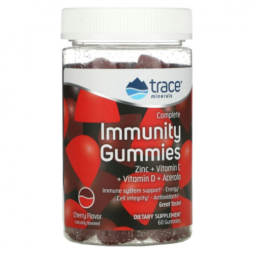 Trace Minerals ®, Жевательные конфеты Complete Immunity, вишня, 60 жевательных конфет