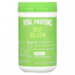 Vital Proteins, говяжий желатин, без добавок, 465 г (16,4 унции)