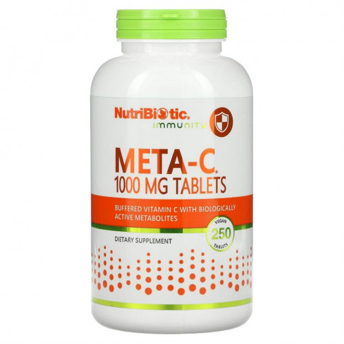 NutriBiotic, Immunity, Meta-C, 1000 мг, 250 таблеток растительного происхождения