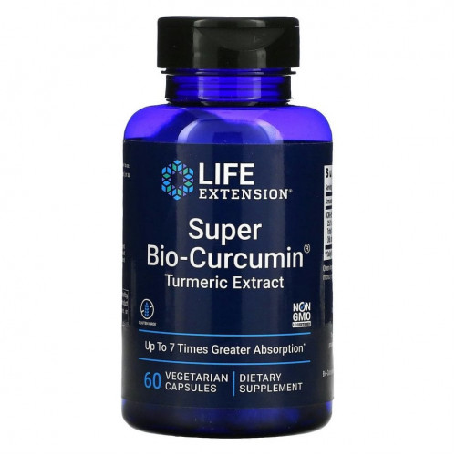 Life Extension, Super Bio-Curcumin, куркумин, 60 вегетарианских капсул