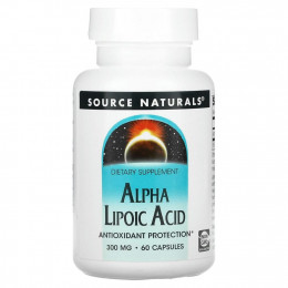 Source Naturals, альфа-липоевая кислота, 300 мг, 60 капсул