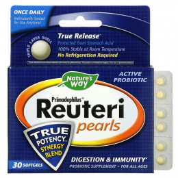 Nature's Way, Primadophilus Reuteri Pearls, 30 мягких таблеток