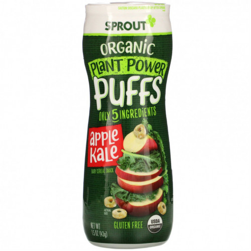 Sprout Organic, Plant Power Puffs, яблочная капуста, 43 г (1,5 унции)