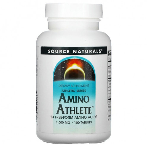 Source Naturals, Athletic Series, Amino Athlete, комплекс аминокислот, 1000 мг, 100 таблеток