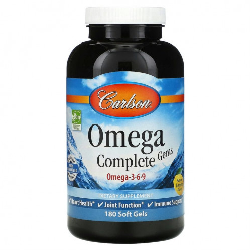 Carlson Labs, Omega Complete Gems, 180 капсул