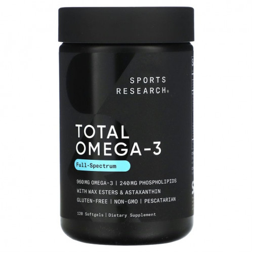 Sports Research, Total Omega-3, 120 капсул