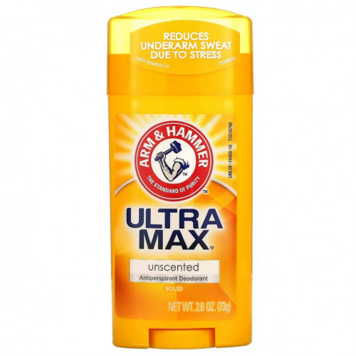 Arm & Hammer, UltraMax, твердый дезодорант-антиперспирант, без запаха, 73 г (2,6 унции)