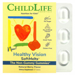 ChildLife, Healthy Vision SoftMelts, натуральный ягодный вкус, 27 таблеток