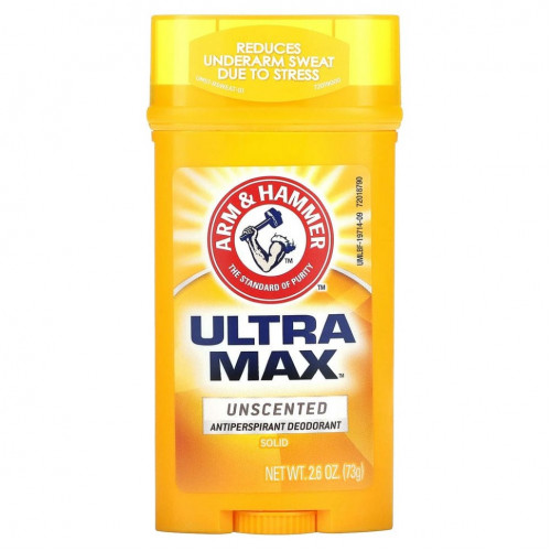 Arm & Hammer, UltraMax, твердый дезодорант для мужчин, без запаха, 2,6 унции (73 г)