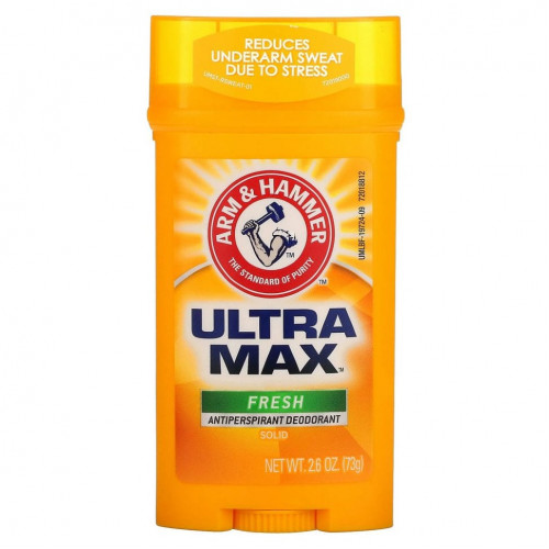 Arm & Hammer, UltraMax, твердый дезодорант-антиперспирант для мужчин, аромат «Свежесть», 73 г (2,6 унции)