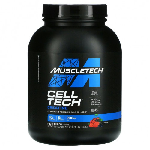 Muscletech, Performance Series, CELL-TECH, самая мощная формула с креатином, со вкусом фруктового пунша, 2,72 кг (6 фунтов)