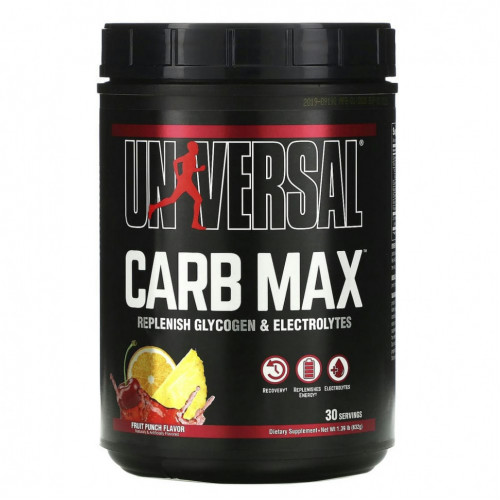 Universal Nutrition, Carb Max, пополнение запасов гликогена и электролитов, фруктовый пунш, 632 г (1,39 фунта)