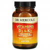 Dr. Mercola, витамины D3 и K2, 90 капсул