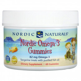 Nordic Naturals, Жевательные конфеты Nordic Omega-3 со вкусом мандарина, 82 мг, 60 жевательных конфет