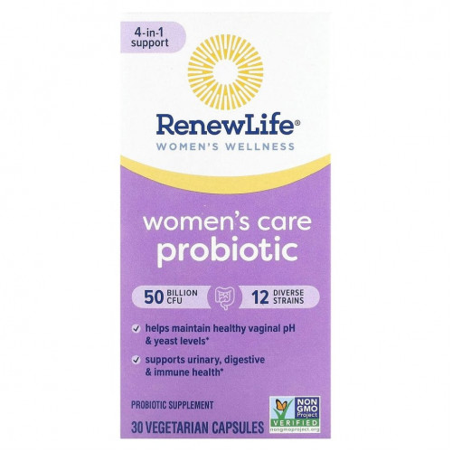 Renew Life, Ultimate Flora, вагинальный пробиотик для женщин, 50 млрд КОЕ, 30 вегетарианских капсул