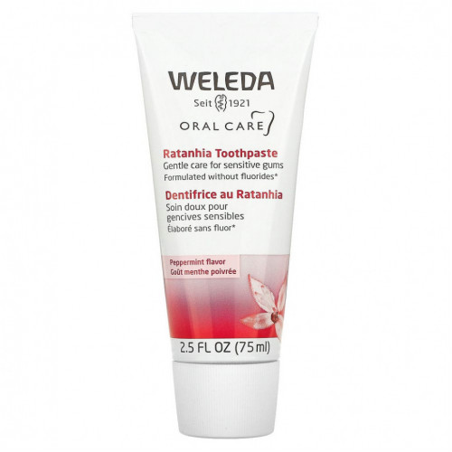 Weleda, Oral Care, зубная паста из ратании, со вкусом перечной мяты, 75 мл (2,5 жидк. Унции)