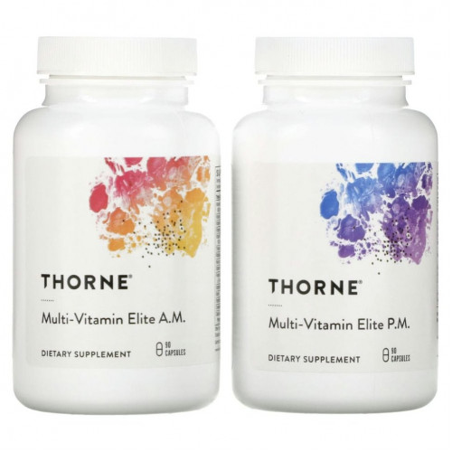 Thorne Research, Multi-Vitamin Elite, 2 флакона, по 90 капсул в каждом