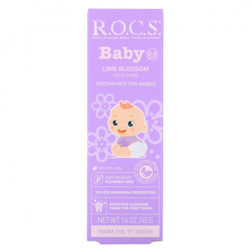 R.O.C.S., Baby, зубная паста с ароматом липы, для детей 0?3 лет, 45 г (1,6 унции)