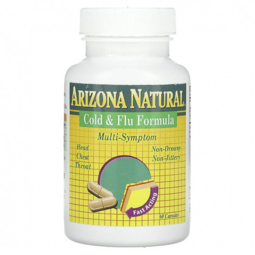 Arizona Natural, Формула от простуды и гриппа, 60 капсул