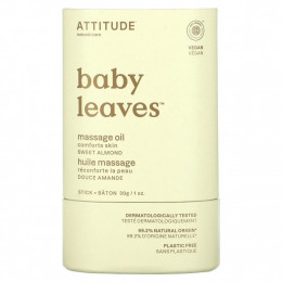 ATTITUDE, Baby Leaves, массажное масло-стик, сладкий миндаль, 1 унция (30 г)