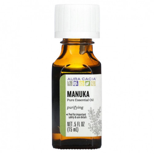 Aura Cacia, Чистое эфирное масло манука, 15 мл (0,5 жидк. Унции)