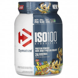 Dymatize Nutrition, ISO100, гидролизованный 100% изолят сывороточного протеина, фруктовый вкус, 725 г (1,6 фунта)