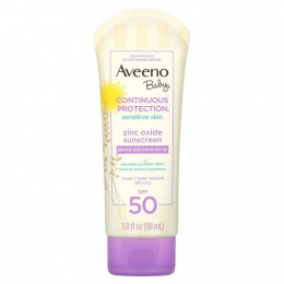 Aveeno, Для детей, солнцезащитное средство с оксидом цинка, SPF 50, без отдушек, 88 мл (3 жидк. Унции)