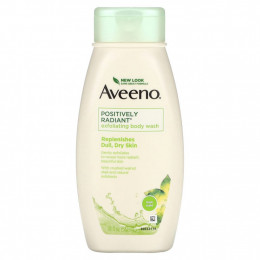 Aveeno, Positively Radiant, отшелушивающий гель для душа, свежесть, 532 мл (18 жидк. Унций)