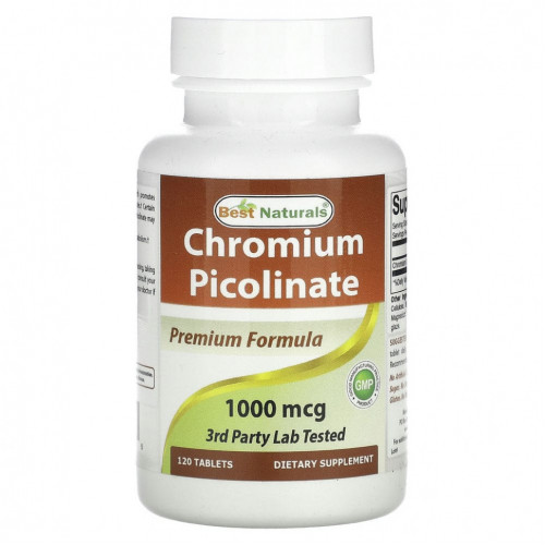 Best Naturals, Chromium Picolinate, 1000 mcg , 120 Tablets