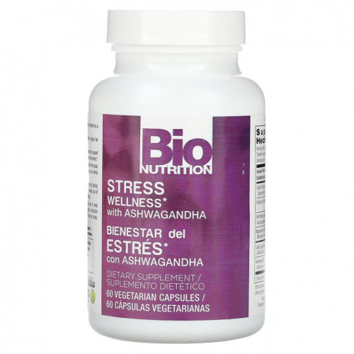 Bio Nutrition, Stress Wellness с ашвагандой, 60 вегетарианских капсул