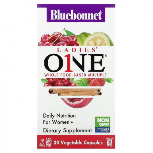 Bluebonnet Nutrition, Ladies 'ONE, комплексные продукты на основе цельных продуктов, 30 растительных капсул