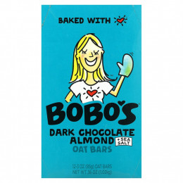 Bobo's Oat Bars, Овсяные батончики с темным шоколадом и миндалем, с морской солью, 12 батончиков, по 85 г (3 унции)