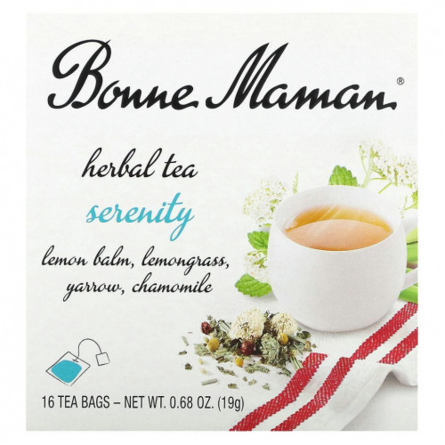 Bonne Maman, Herbal Tea, Serenity, без кофеина, 16 чайных пакетиков, 19 г (0,68 унции)