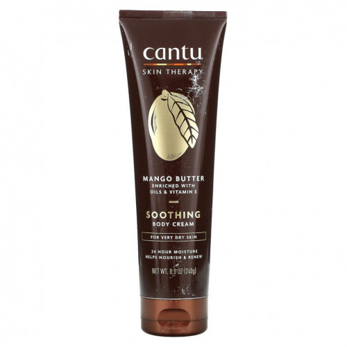 Cantu, Skin Therapy, успокаивающий крем для тела, для очень сухой кожи, масло манго, 240 г (8,5 унции)