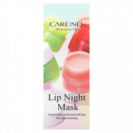 Care:Nel, Sleeping Lip Care, ночная маска для губ, ягодная, 3 шт. По 5 г (0,17 унции)