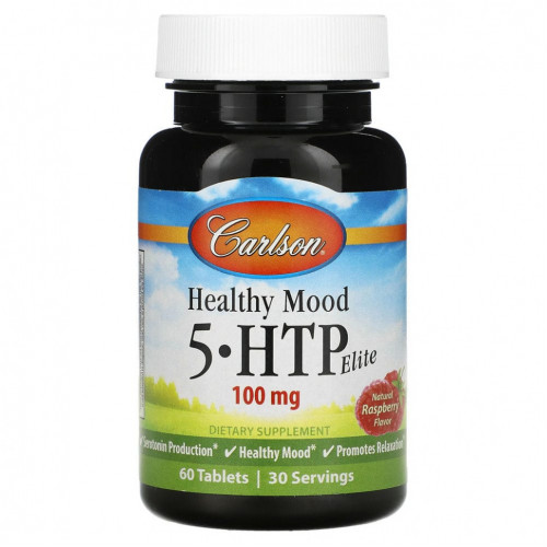 Carlson, Healthy Mood, 5-HTP Elite, натуральная малина, 50 мг, 60 таблеток