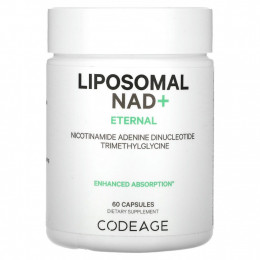 Codeage, Liposomal NAD +, Eternal, никотинамид аденин динуклеотид триметилглицин, 60 капсул