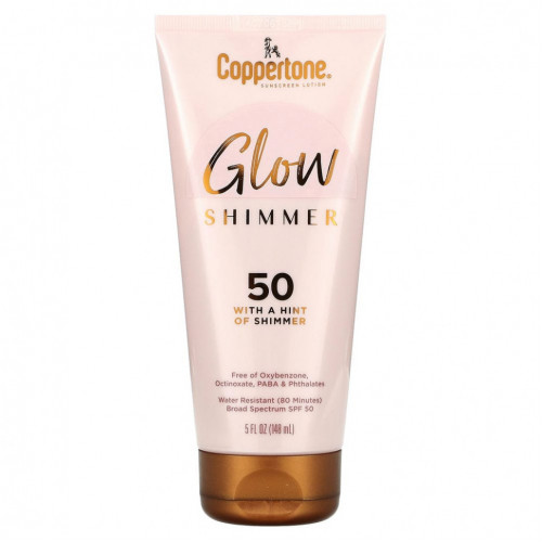 Coppertone, Glow, Shimmer, солнцезащитный лосьон, SPF 50, 148 мл (5 жидк. Унций)