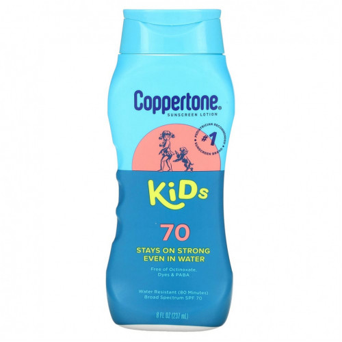 Coppertone, Kids, солнцезащитный лосьон, SPF 70, 237 мл (8 жидк. Унций)