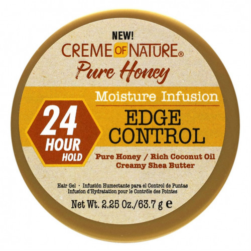 Creme Of Nature, Pure Honey, Moisture Infusion, гель для волос, контролирующий контуры волос, 63,7 г (2,25 унции)