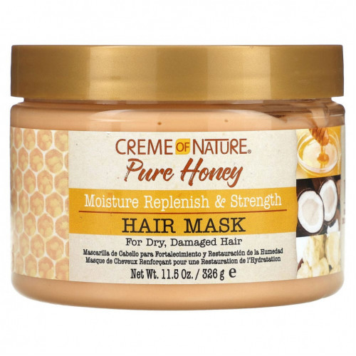 Creme Of Nature, Pure Honey, увлажняющая и укрепляющая маска для волос, 326 г (11,5 унции)