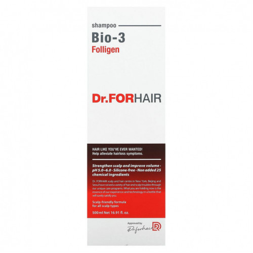 Dr.ForHair, Folligen, шампунь, Bio-3, 500 мл (16,91 жидк. Унции)