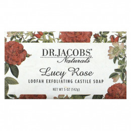 Dr. Jacobs Naturals, Отшелушивающее кастильское мыло с люфой, Lucy Rose, 142 г (5 унций)