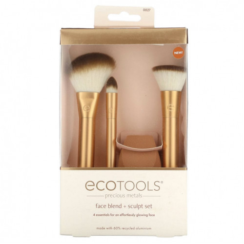 EcoTools, Precious Metals, Face Blend + Sculpt Set, набор из 4 предметов