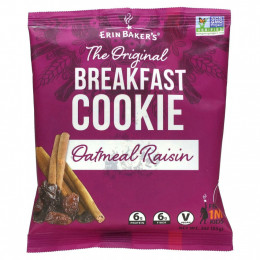 Erin Baker's, The Original Breakfast Cookie, Oatmeal Raisin, 12 Cookies, 3 oz (85 g) Each