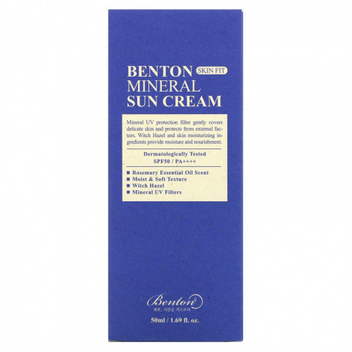 Benton, Минеральный солнцезащитный крем Skin Fit, SPF 50 / PA ++++, 50 мл (1,69 жидк. Унции)